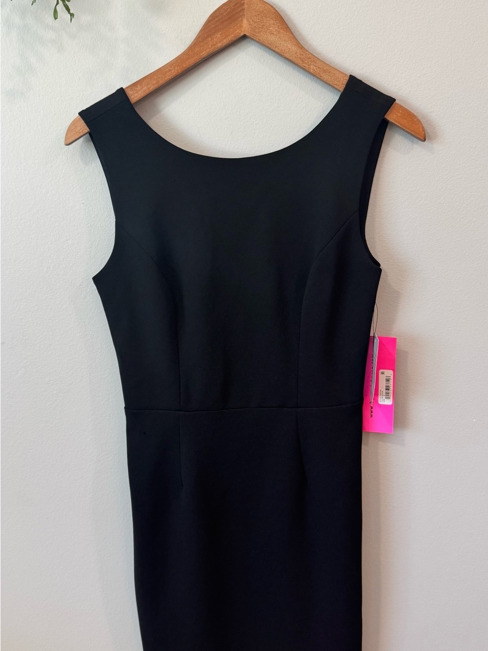 New Betsey Johnson Black Sleeveless Midi Sheath Dress Size 6